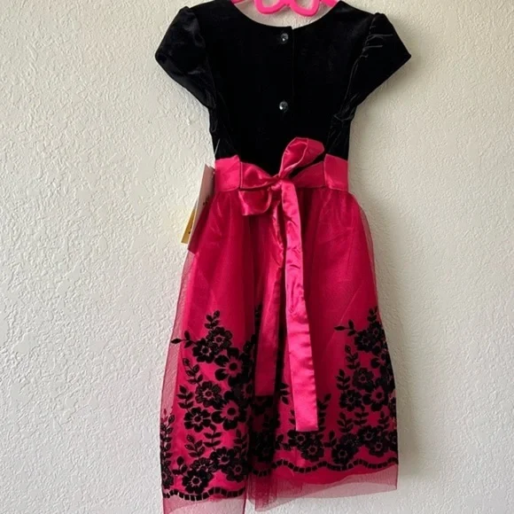 NEW !!! Jonah Michelle Girls Formal Party Dress Size: 5    Red / Black - Picture 2 of 9